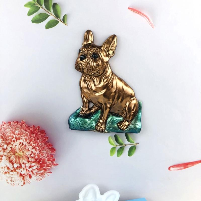 Силиконовые формы для собак, 3D смоляная форма для животных, большая статуя собаки, форма для литья из эпоксидной смолы для настенных подвесных дверей, домашний декор