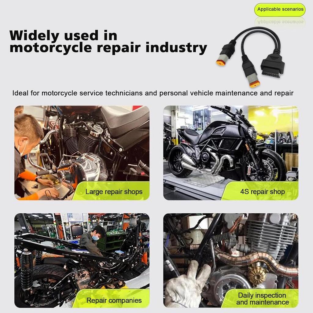 Obd2 Cable For Harley 4Pin+6Pin 2 In 1 Motorcycle OBD Scanner Adapter,OBD Connector Work With Many Motorcycle Diagnostic Tool 16 Pin To 4 Pin 6 Pin