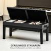 Piano Bench, Piano Stool, Faux Leather, Adjustable Double Seat, Storage, Black