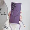 Чехол Crossbody Magnetic Phone Case для Samsung Galaxy S25 S23 Ultra S24 FE S22 S21 Plus Soft Shell Противоударный защитный чехол