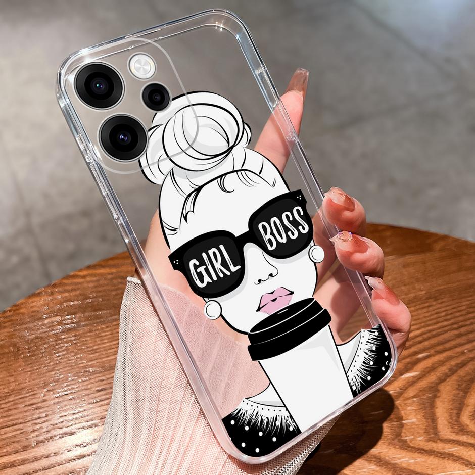 Чехлы Для OPPO Reno15 15F 15Pro Милая Девочка Сердце Любви Легкий Простота Мягкий Прозрачный Корпус Для Reno 15F 15 Pro Capa