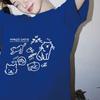 Summer Lazy Cartoon Printed Loose T-shirt for Women