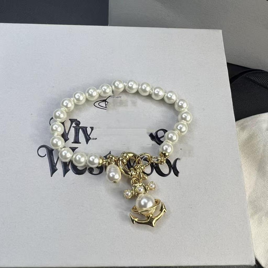 Набор: Ожерелье, Браслет и Серьги «Жемчуг Императрицы Сатурн»: Стильная Панк-цепочка на ключицы для женщин