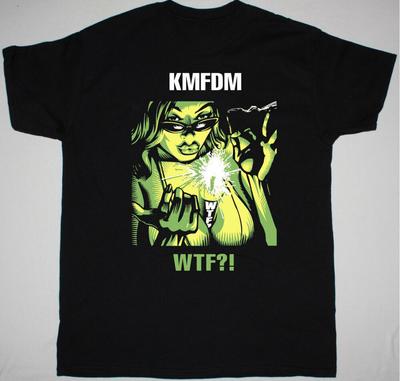KMFDM Band WTF Футболка с коротким рукавом Хлопок Черный Все размеры Унисекс