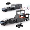 Cybertruck Toy Alloy Cyber Truck Toy RV Model ATV Kit,1/32 Diecast Metal Pickup Trailer Car Model with Sound Light and Pull Back Power,Birthday Gifts