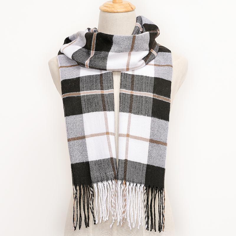 180*35cm Women Winter Unisex Tassel Color Lattice Cashmere Scarves Autumn Long Couple Thinker Warm Female Shawl Men
