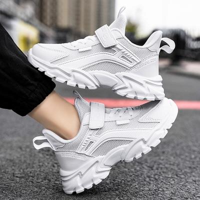 Осенне-зимняя сетчатая дышащая детская белая спортивная обувь для девочек