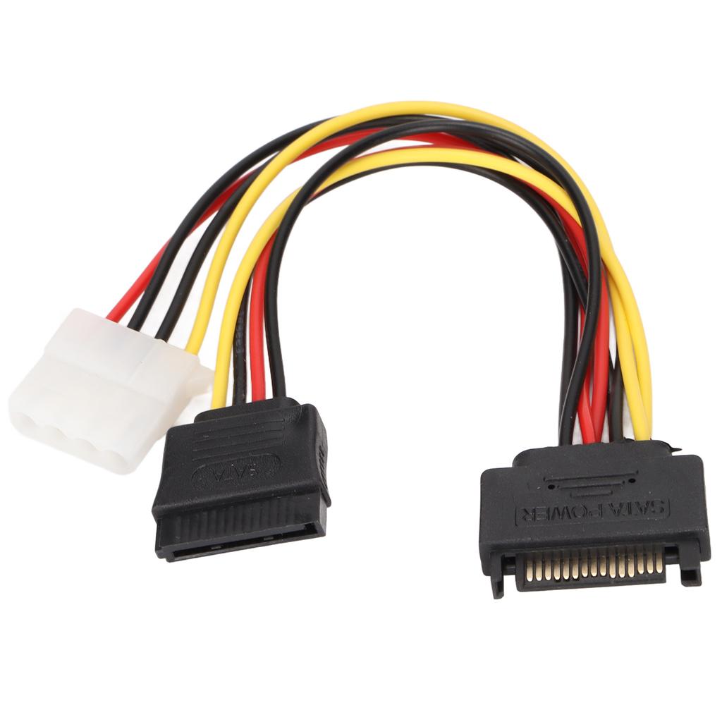 2 кабеля SATA 18 см SATA 15-контактный разъем «папа» на Molex 4-контактный разъем «мама» и 15-контактный разъем SATA удлинительные кабели