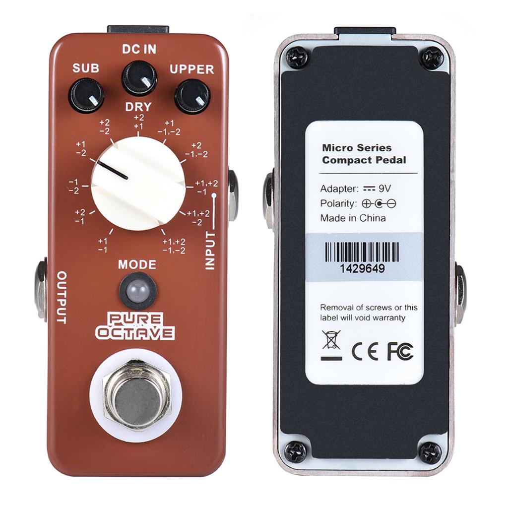 MOOER PURE OCTAVE Mini Octave Педаль эффектов для гитары, 11 октавных режимов, True Bypass, цельнометаллический корпус