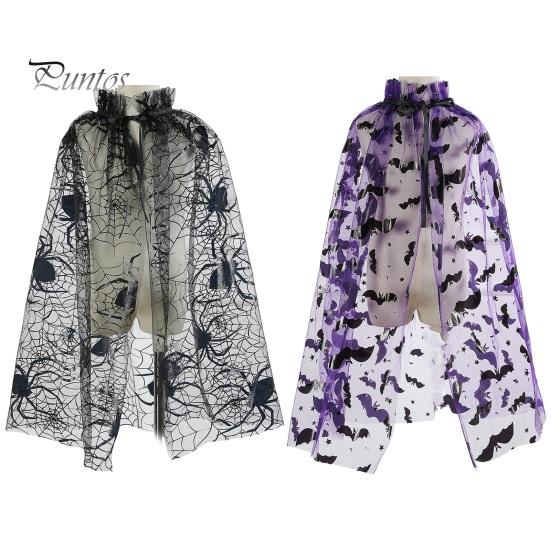 Накидка на Хэллоуин, легкая универсальная одежда, паутина, летучая мышь, тюлевой плащ, костюм для косплея, реквизит для фотосъемки