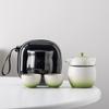 Лаймовый дорожный чайный набор, один чайник и две чашки, портативный керамический чайный набор высокого класса Kuaike для бизнеса, подарочная коробка для чайных чашек, подарок.