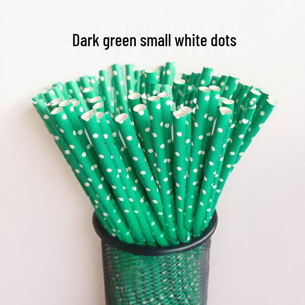Individually Wrapped Biodegradable Striped Paper Straws