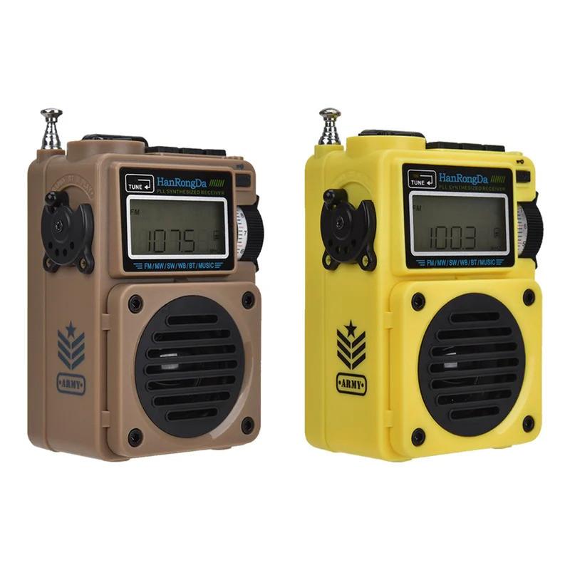HRD-701 Full-Band Digital Radio Subwoofer TF Card Playback Digital Radio FM MW SW WB Receiver Built-in 1000mAh Lithium Battery