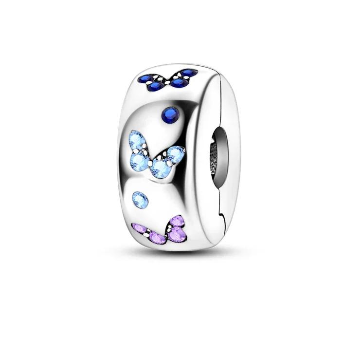 Роскошные Медные Цветные Разделительные Бусины Цветы Бабочка Звезда Луна Клип Шарм Для Оригинального DIY Браслета Изысканные Ювелирные Изделия