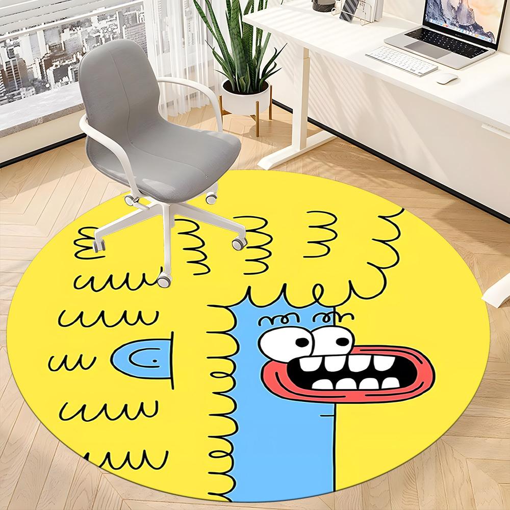 1pc Office Round Area Rug, Indoor Mat Suitable For Office, Under Office Chairs Bedroom Living Room Home Decor, Room Deco 054