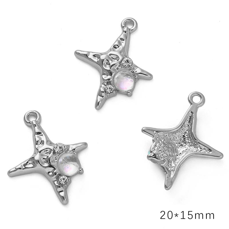 Подвеска из алмазного сплава в форме сердца, звезды и луны, ожерелье, браслет, серьги, аксессуары для ювелирных изделий своими руками