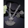 Shining Diva Fashion Latest Stylish Traditional Oxidised Silver Necklace Jewellery Set for Women