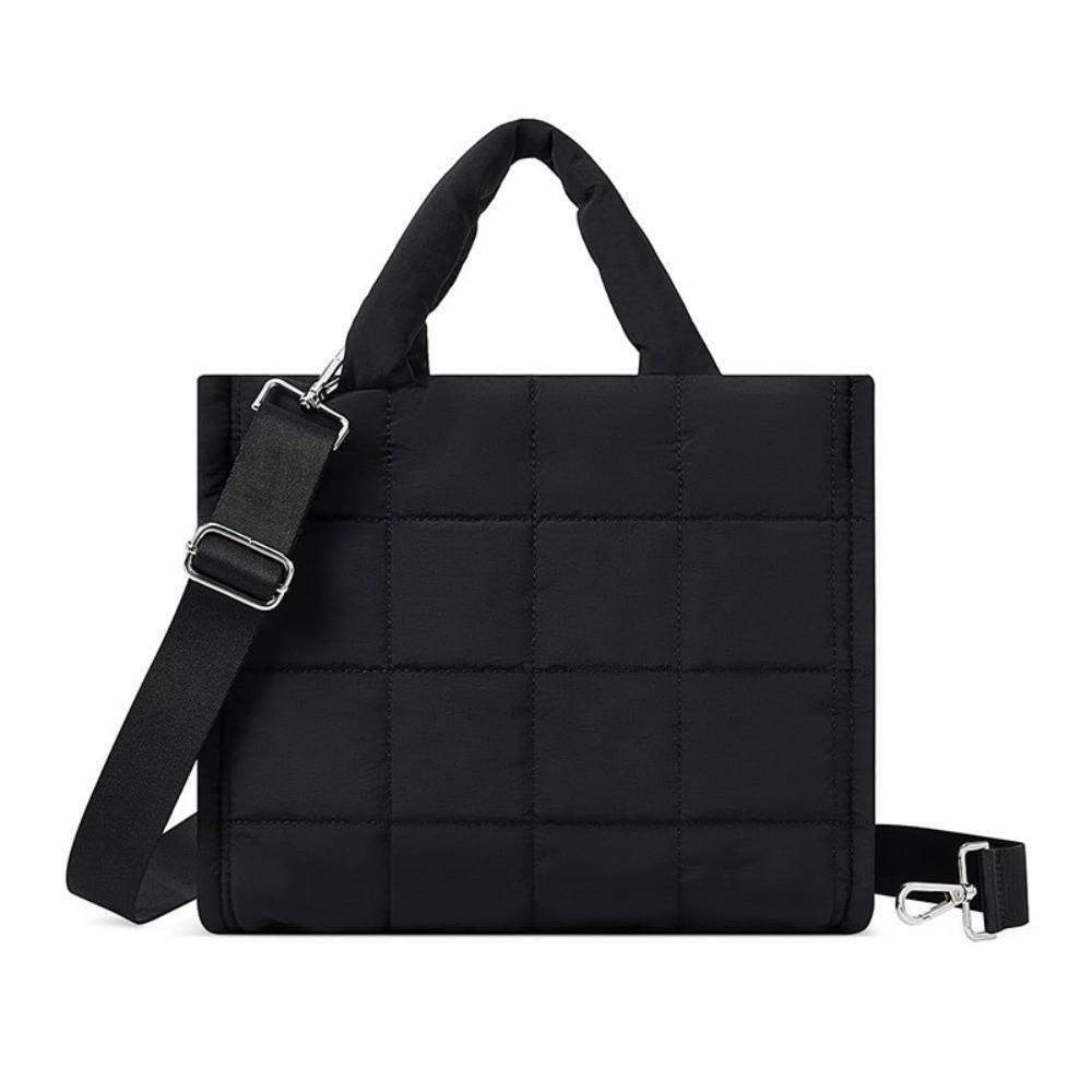Легкая стеганая сумка-тоут из нейлона с множеством карманов, сумка через плечо большой вместимости, съемный ремень, сумка на плечо для работы