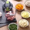 Manual Meat Grinder Vegetable Chopper Portable Hand Pull String Garlic Mincer Onion Cutter Food Processor for Veggies Fruits Nuts