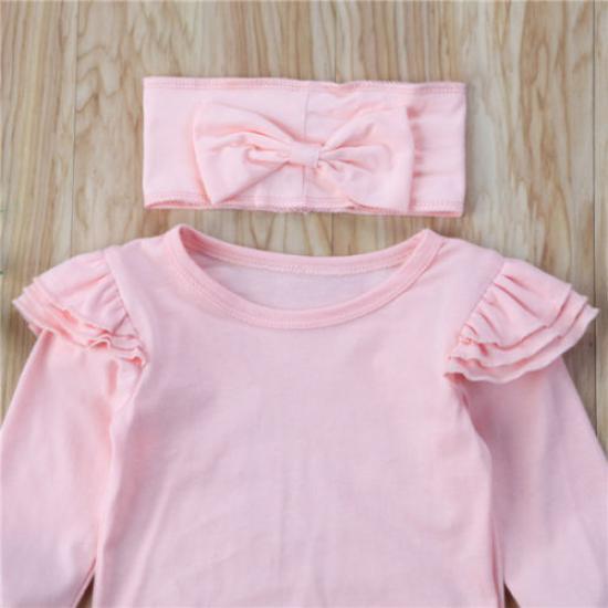 Newborn Baby Girl Clothes Romper T-shirt Top+Pants Leggings Outfits 3PCS Set