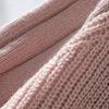 Loose Knitted Sweater Coat Women Solid Color V Neck Lantern Long Sleeve Cardigan Single Breasted