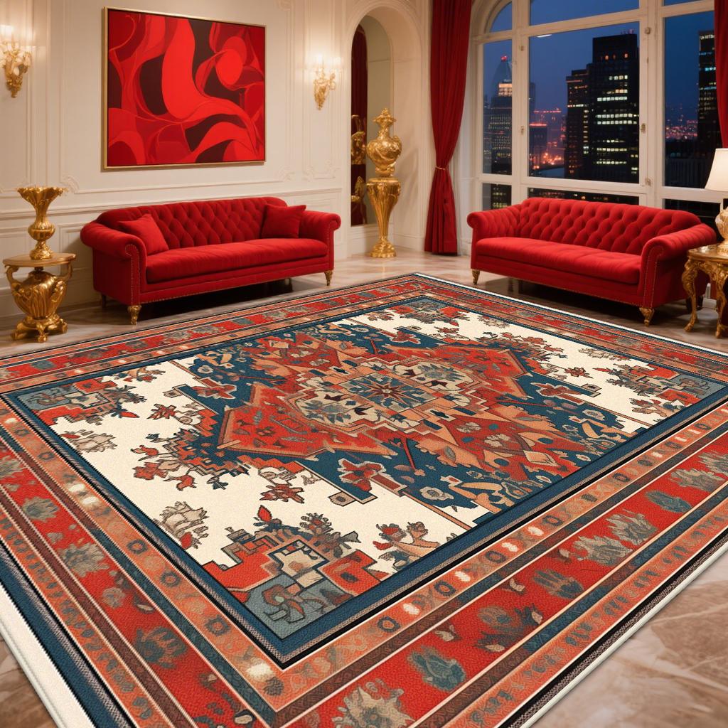 Ретро Персидский Ковер Украшение Гостиной Спальни Богемный Красный Ковры Большой Площади Моющийся Ковер для Гостиной Коврик для Гостиных Кофейных Столиков