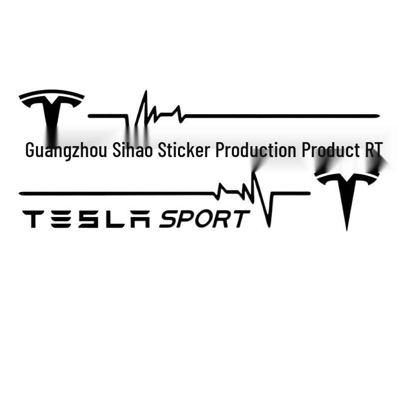Семицветные декоративные наклейки на бампер и окна Tesla Model 3/Y/X/S