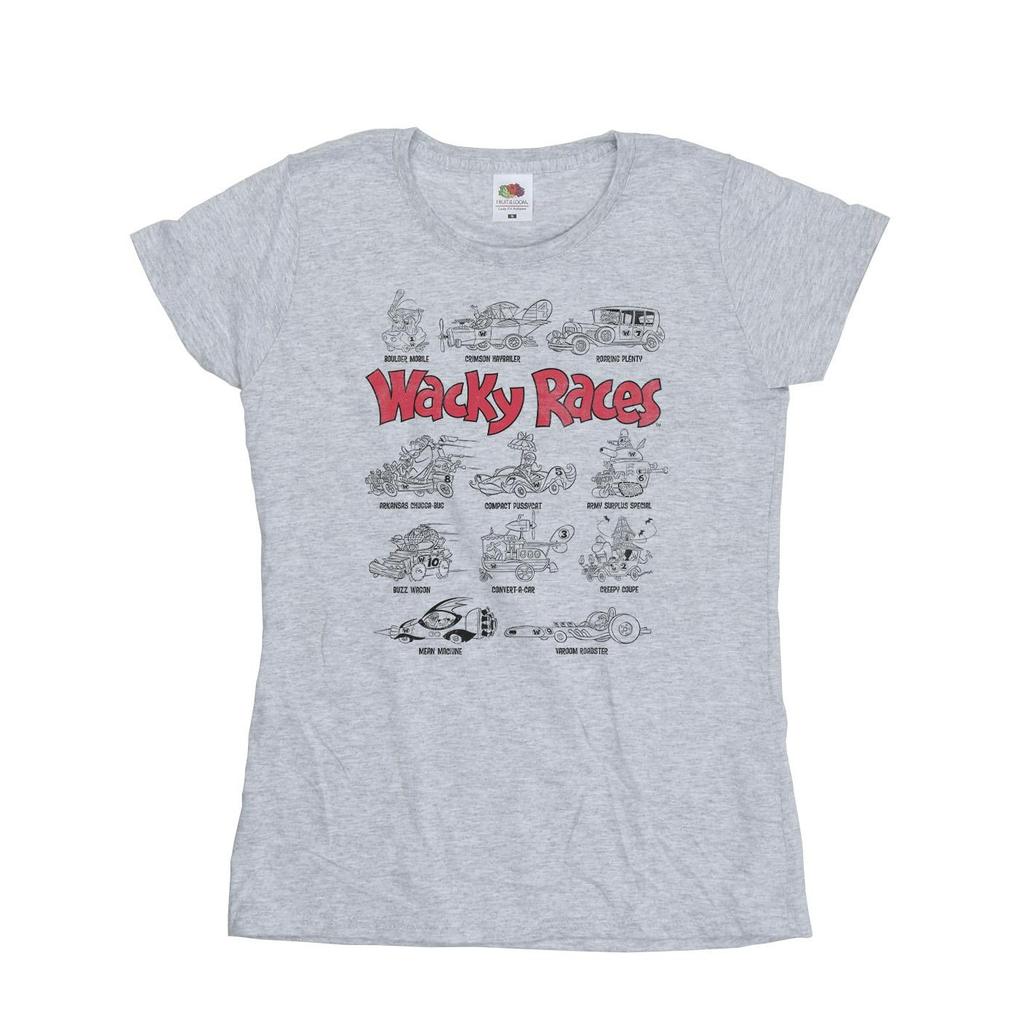 Wacky Races Womens/Ladies Car Lineup Cotton T-Shirt