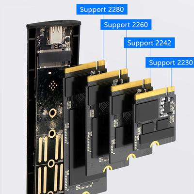 M.6 Бокс для жесткого диска 3.1 Двойной протокол NVME/NGFF SATA SSD Type-C 3.1 Инструмент для диска Безвинтовой корпус для M.2 SSD Встроенный металлический радиатор