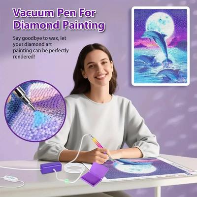 Электрическая ручка для алмазной мозаики DIY, пластины для бисероплетения, USB-присоска, инструмент для точечного сверления, 3/6 насадок-сверл, с сумкой для хранения
