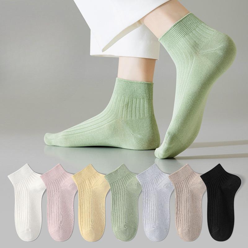 Женские весенне-летние тонкие хлопковые носки, впитывающие пот, дезодорирующие, нескользящие, дышащие