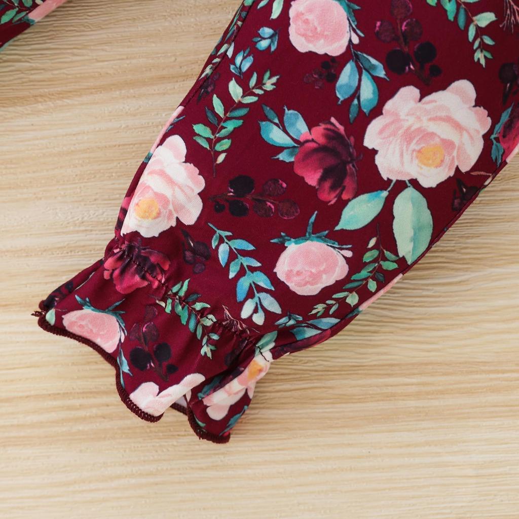 Зимний детский и девчачий комплект с юбкой-ласточкой и принтом в виде листьев, комплект из трех предметов