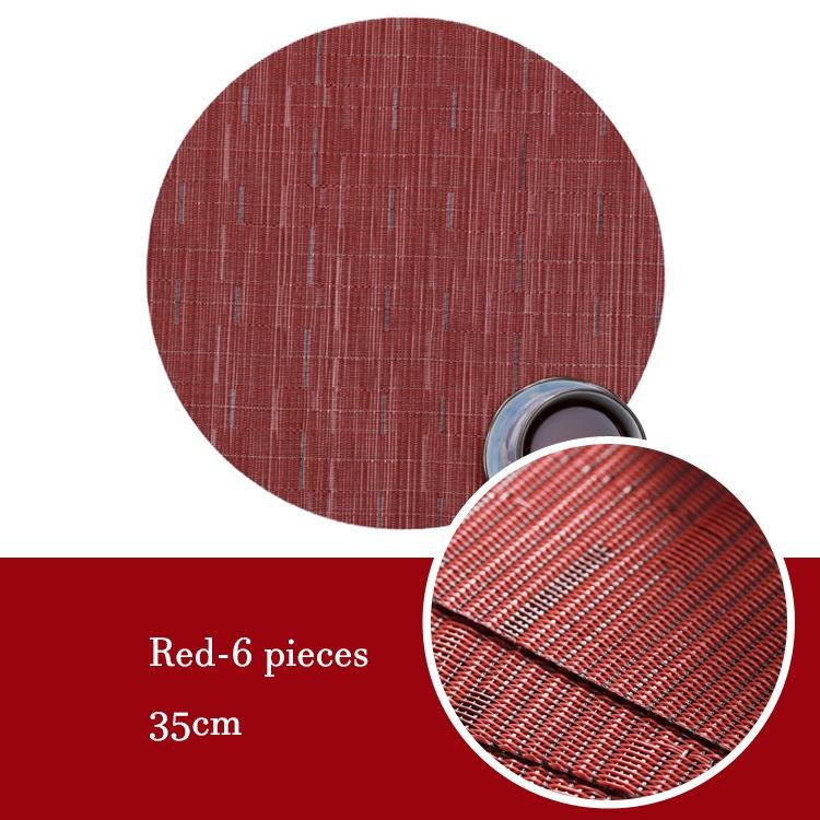 Набор из 6 шт. ПВХ-салфеток, настольных ковриков, теплоизоляционных ковриков, круглых моющихся салфеток, декоративных ковриков для стола 35 см