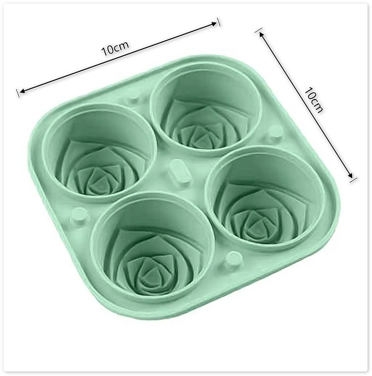 3D Роза Формы для льда Большие лотки для кубиков льда Сделайте 4 гигантских милых формы цветка