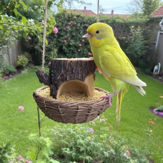 Подвесная кормушка для птиц в виде хижины, смола, форма домика на дереве, кормушка для птиц, всепогодный уличный домик для птиц с подносом для семян для декора сада и патио