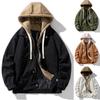 Mens Hooded Corduroy Work Coat Male Fashion Causul Fales Two Piece Autumn And Winter Long Sleeved Outwear Outdoor Hiking Jacket Mens