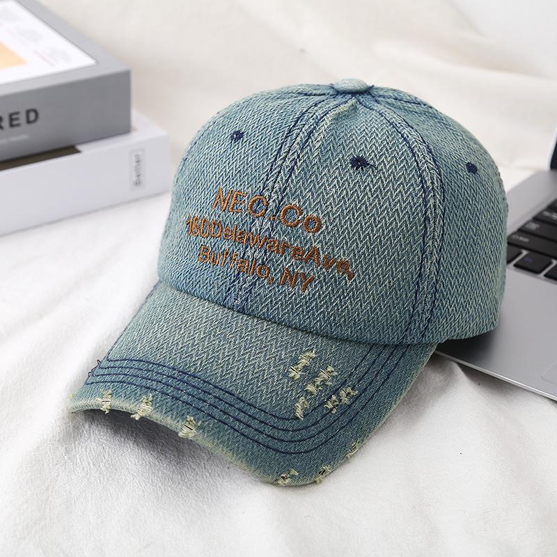 Новые и старые бейсболки с вышитыми буквами, рваные ветрозащиты, мужские и женские солнцезащитные кепки, персонализированные повседневные кепки в стиле ретро.