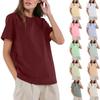 Летняя модная тенденция, новая женская модная повседневная футболка с коротким рукавом и круглым вырезом