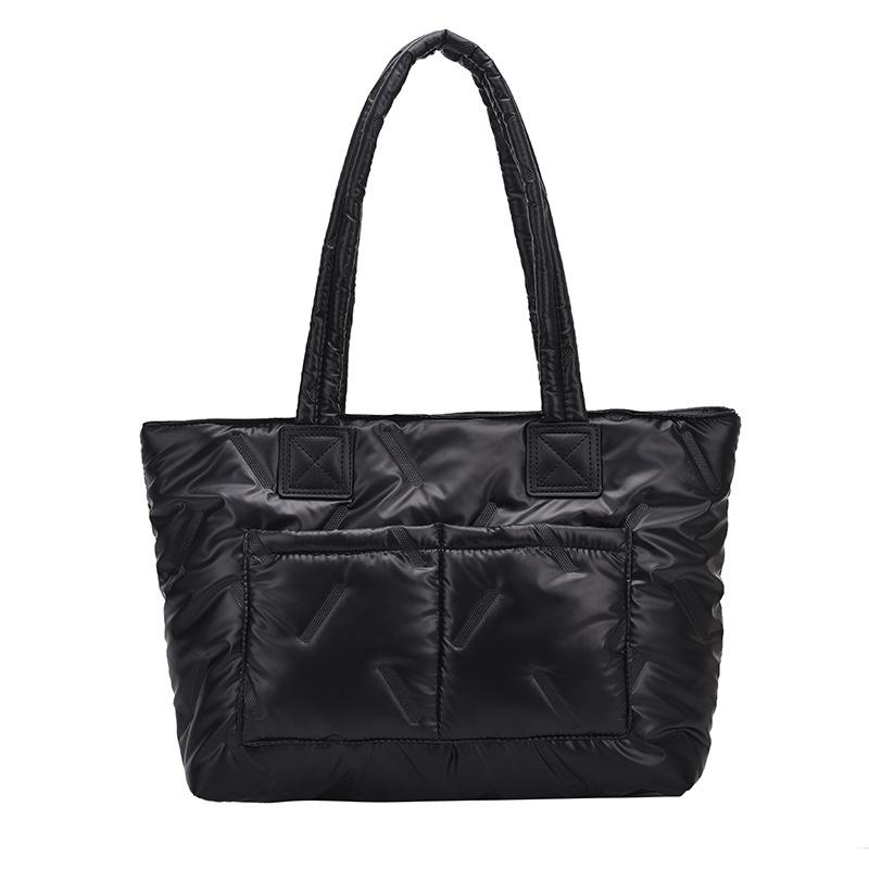 Large-capacity Cotton Clothing Bag Women's 2025 New Korean Version Solid Color Simple Women's Shoulder Messenger Bag Commuter Tote Bag