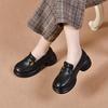 Platform Shoes Women's Spring New First-layer Cowhide Metal Buckle Muffin Shoes Comfortable Small Leather Shoes Single Shoes
