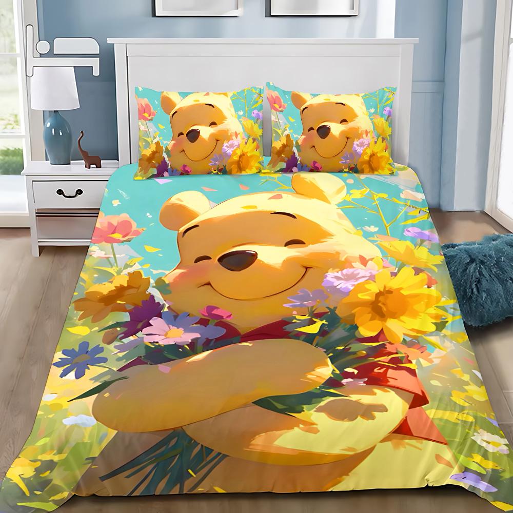 Winnie the Pooh Duvet Cover Pillowcase Adult Boy Girl Bedding Set Bedroom Decoration Children Gift Single Double Large