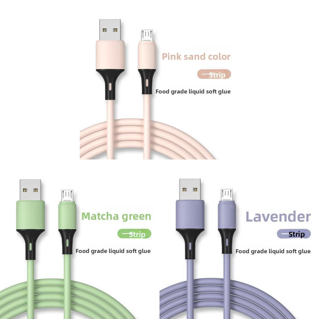 Зарядный кабель Micro USB из жидкого силикона для быстрой зарядки, совместимый с Vivo, Oppo, Huawei, Xiaomi