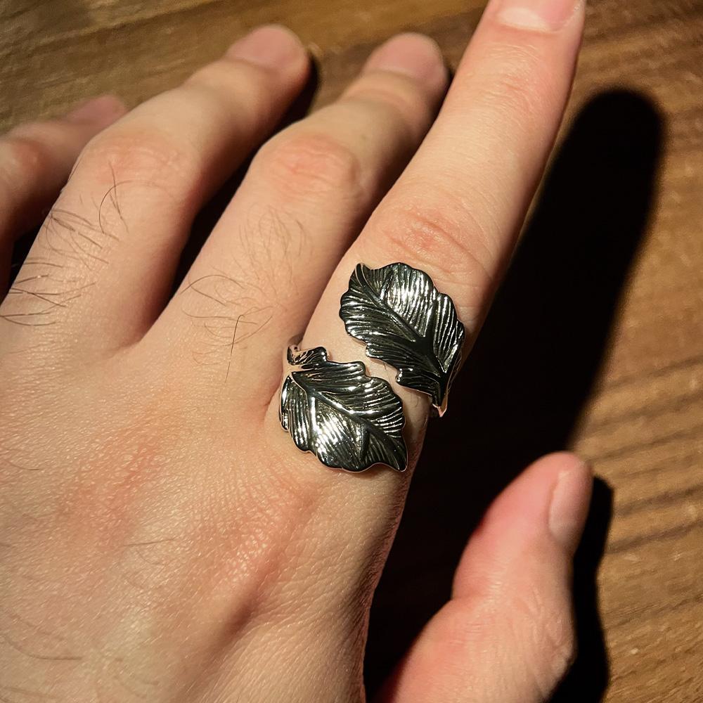 Ретро кольцо с большим листом для мужчин и женщин, цинковый сплав, цветной, панк, готика, регулируемое открытое кольцо, унисекс, сплав, циркон, модные аксессуары, подарок