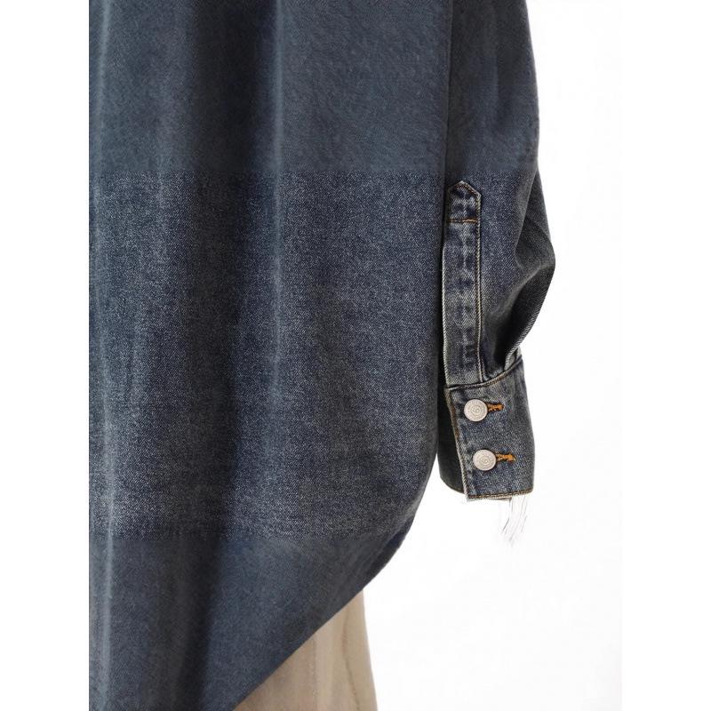 2025 Spring Designer Large Button Denim Cocoon Jacket for Women