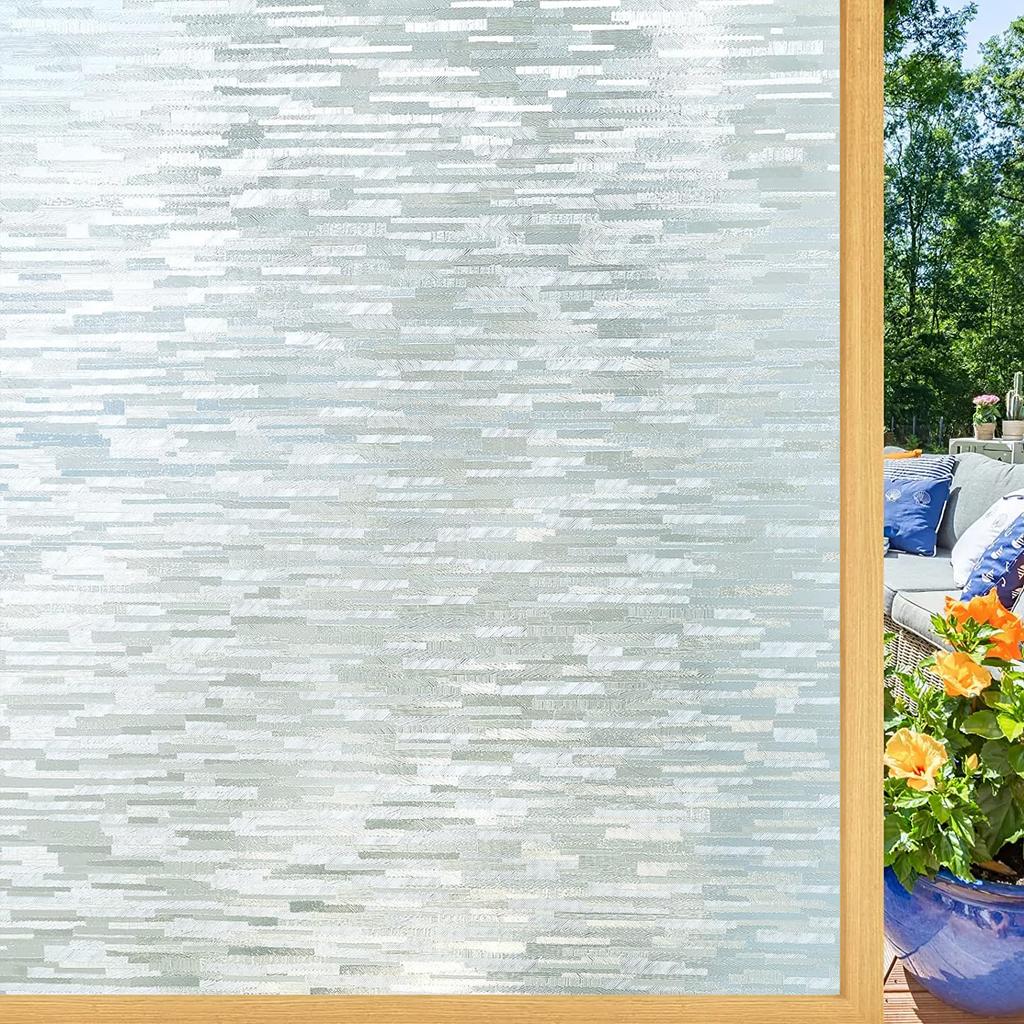 75/90 Cm Rainbow Window Privacy Film, Decorative Stained Glass Window Stickers, Static Cling Holographic No Glue Frosted Anti-UV