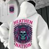 Men's Heathennation Hoodie - 2D Graphic, Breathable Soft Fabric, Minimalist Style Casual Sweatshirt for Daily Wear