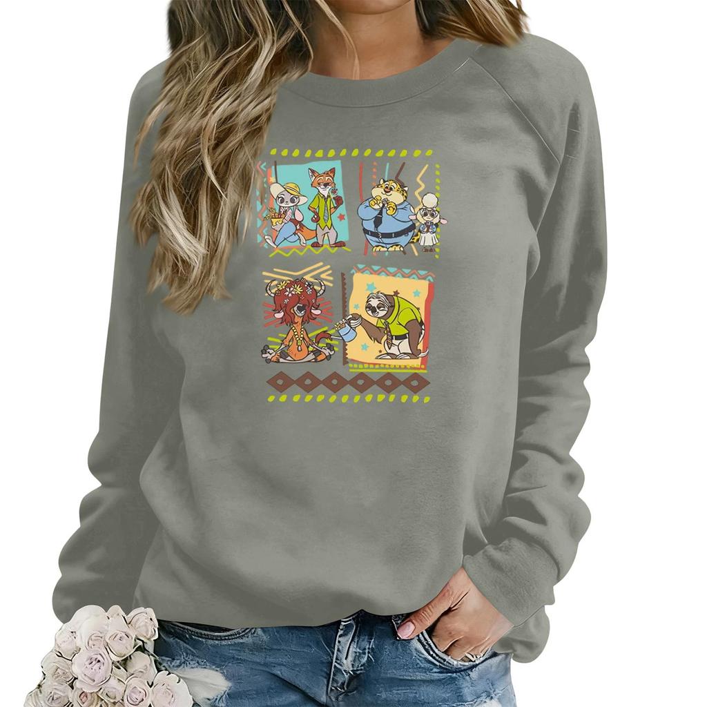 Women's Fashion Casual Long Sleeve Loose Printed Sweatshirt