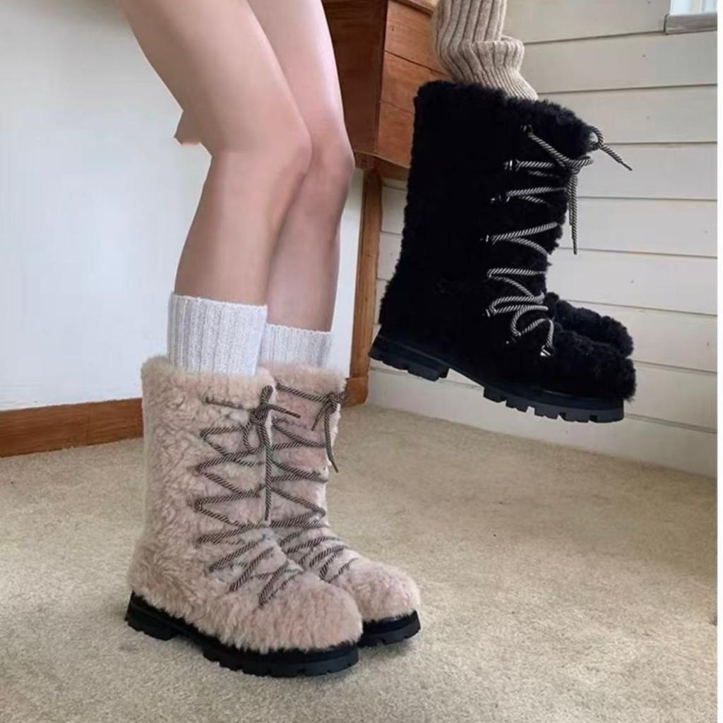 Женские большие размеры мягкие эластичные зимние теплые утепленные сноубутсы нескользящие износостойкие для улицы для отдыха и спорта хлопковые ботинки