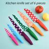Набор кухонных ножей с цветным принтом, высококачественный бытовой кухонный нож из нержавеющей стали для резки мяса, фруктов, хлеба, подарочный набор ножей