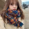 Scarf Women's Winter Christmas Imitation Cashmere Double Sided Red Plaid Scarf Scarf Shawl Thick Warm Green Student